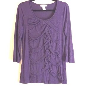 Design History "Ruched Wave" Design Front Purple Tshirt in Size Large